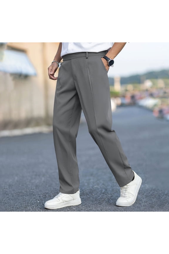 Mens Linen Casual Dress Pants Old Money Pleated Wide Leg Baggy Vintage Relaxed Fit Slacks Work Office Trousers