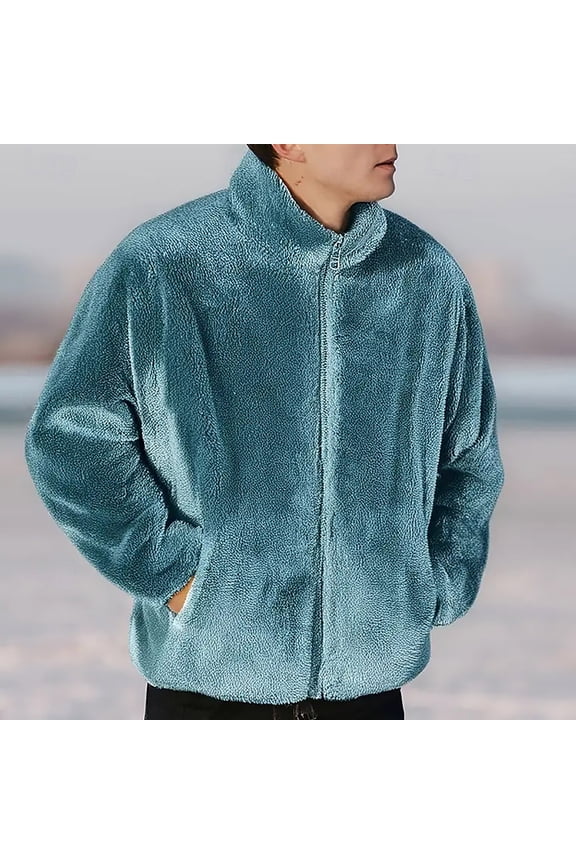 Mens Luxury Faux Fur Jacket Fluffy Furry Coats Lapel Collar Long Sleeve Outerwear Winter Warm Cardigans