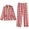 thumbnail image 1 of YueHuiYing Mens Pajama Set Soft Button Down Classic Lapel Comfy Long Sleeve Pajamas for Men Lounge Plaid Pjs Set with Pockets, 1 of 7