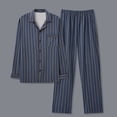 thumbnail image 1 of YueHuiYing Mens Pajama Set, Soft Warm Long Sleeve Sleepwear with Pockets Cozy Button-Down Pjs for Men, 1 of 6