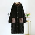 thumbnail image 1 of YueHuiYing Mens Plush Robe with Hood Ultra Soft Fluffy Full Length Long with Pockets Luxurious House Coat, 1 of 3