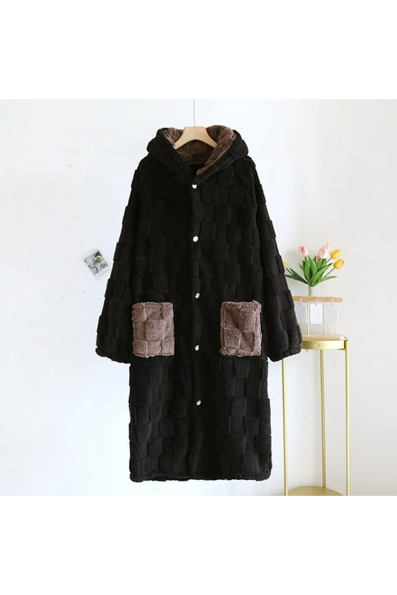 Mens Plush Robe with Hood Ultra Soft Fluffy Full Length Long with Pockets Luxurious House Coat