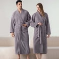 thumbnail image 1 of YueHuiYing Mens Robe Plush – Soft, Fuzzy & Fluffy Spa Robes for Men | Bathrobe with Belt & Pockets, 1 of 9