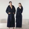 thumbnail image 1 of YueHuiYing Mens Robe with Hood, Ultra Cozy Bathrobe for Men Hooded Robe with Belt & 2 Pockets, 1 of 6