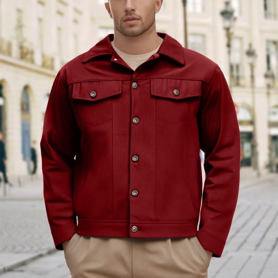 YueHuiYing Mens Safari Jacket Military Full Button Cargo Jacket Windproof Multi Pocket Outdoor Field Coat