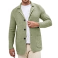 thumbnail image 1 of YueHuiYing Mens Shawl Collar Cardigan Sweaters Button Down Open Front Knitwear Cable Knitted Ribbed Jackets Outwear, 1 of 6