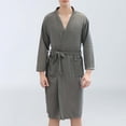 thumbnail image 1 of YueHuiYing Mens Soft Knit Robe - Long Spa, Resort & Hotel Bathrobe for Luxury Bath Robe, 1 of 4