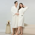 thumbnail image 1 of YueHuiYing Mens Terry Bath Robe, Hooded Cloth Knee-Length Robes for Spa, Shower, Soft Towel Bathrobes with Pockets, 1 of 7