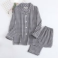 thumbnail image 1 of YueHuiYing Mens Ultra Soft Pajama Set, Warm Long Sleeve Prints Sleepwear Cozy Button Down Pjs for Me, 1 of 6