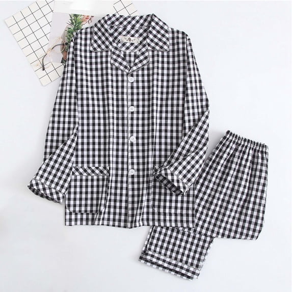 YueHuiYing Mens Ultra Soft Pajama Set, Warm Long Sleeve Prints Sleepwear Cozy Button Down Pjs for Me