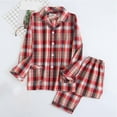 thumbnail image 1 of YueHuiYing Mens Ultra Soft Pajama Set, Warm Long Sleeve Prints Sleepwear Cozy Button Down Pjs for Me, 1 of 6