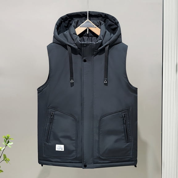 YueHuiYing Outdoor Ventures Men's Full-Zip Lightweight Vest Outerwear with Pockets Warm Winter Sleeveless Jacket