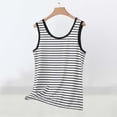 thumbnail image 1 of YueHuiYing Summer U-Neck Striped Tank Tops for Women Casual Sleeveless Sweaters Basic Ribbed Knit Slim-Fitted Shirts, 1 of 5
