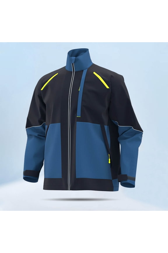 Tear Resist Tear Workwear Jacket Color Blocked Jacket Men's Labor Protection Suit Long Sleeved Casual Jacket