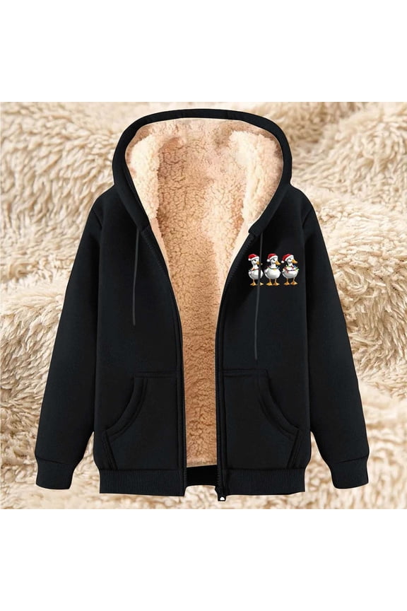 Trendy Queen Zip Up Hoodies for Women Lined Jackets Winter Coats Long Sleeve Sweatshirts Pullover Fall Clothes