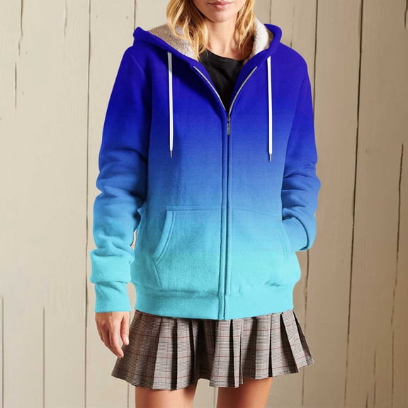 YueHuiYing Trendy Queen Zip Up Hoodies for Women Oversized Sweatshirt Fall Fashion Jacket Cute Winter pullover