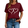 thumbnail image 1 of YueHuiYing Valentines Day Shirts for Women Cute Love Heart Shirts Tee Tops Short Sleeve Tshirt Valentines Gifts for Her, 1 of 5