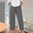 thumbnail image 1 of YueHuiYing Wide Leg Sweatpants for Women Trendy Fashion High Waisted Drawstring Loose Long Pants with Pockets, 1 of 7