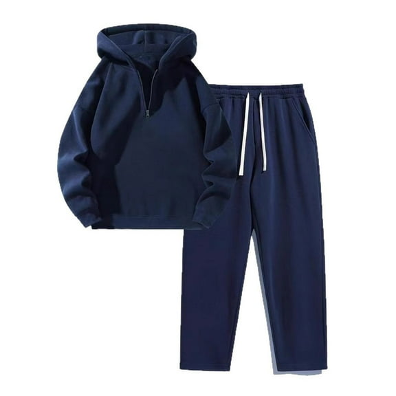 YueHuiYing WoMen's Hoodie Tracksuit Sweatsuits Set 2 Piece Hooded Sweatshirts With Elastic Waist And Drawstring Straight Leg Pants Set