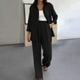 thumbnail image 1 of YueHuiYing Women Pleated 2 Piece Pants Outfits Casual Loose Button Shirt Blouse Top Long Wide Leg Pants Set Jumpsuit, 1 of 9