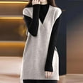 thumbnail image 1 of YueHuiYing Women Sweater Vest Oversized V Neck Sleeveless Knit Pullover Ribbed with Comfy Pockets, 1 of 7