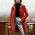 thumbnail image 1 of YueHuiYing Women Winter Notch Lapel Long Sleeve Breasted Thickened Mid-Length Mid-Long Trench Coat, 1 of 8