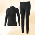 thumbnail image 1 of YueHuiYing Women Winter Round Neck Tight Solid Base Layer Color Keep Warm Thermal Underwear Sets, 1 of 5