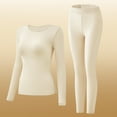 thumbnail image 1 of YueHuiYing Women Winter Round Neck Tight Solid Base Layer Color Keep Warm Thermal Underwear Sets, 1 of 3