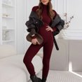 thumbnail image 1 of YueHuiYing Women's 2 Piece Outfits Sweater Sets Knitted High Neck Tops And Wide Leg Pants Loose Tracksuit Set, 1 of 9