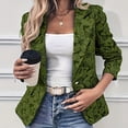 thumbnail image 1 of YueHuiYing Women's 3/4 Ruched Sleeve Floral Print Tailored Blazer With Notch Lapel And Flap Pockets, 1 of 4