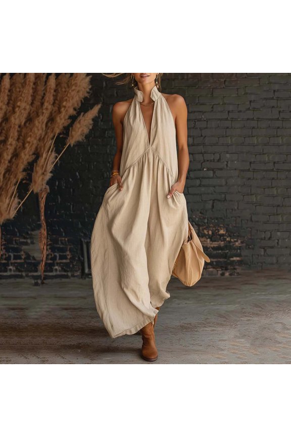 Women's Backless Gown Dress Convertible Multi-Way Wrap Halter Cocktail Dress Bandage Bridesmaid Long Dresses