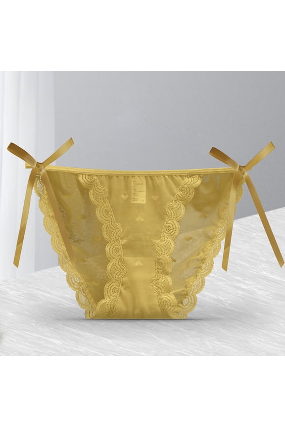 Women's Bow Front G String Polka Dots Print Cheeky Panties Cute Mid Rise Sexy Underwear Thongs