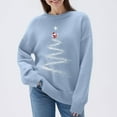 thumbnail image 1 of YueHuiYing Women's Christmas Casual Solid Color Long Sleeve Round-Neck Blouses Shirts Tops Sweater, 1 of 6