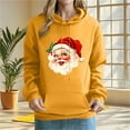 thumbnail image 1 of YueHuiYing Women's Christmas Printed Sleeves Pocket Long Sleeved Top Hooded Vacation Graphic Pullover Sweatshirt, 1 of 5