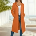 thumbnail image 1 of YueHuiYing Women's Classic Longline Hooded Cardigan In Soft Fabric Featuring Side Pockets And An Open Front, 1 of 6