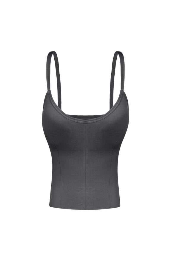 Women's Comfort Solid-Color Backless Bra with Gathering Straps Underbust Camisole Tank Top Strapless Tank Top