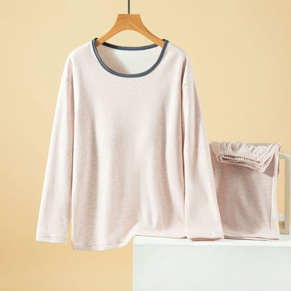 YueHuiYing Women's Crewneck Long Johns Ultra Thin Modal Thermal Underwear Top & Bottom Set