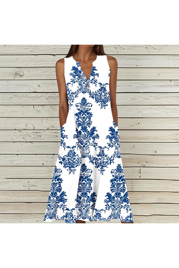 Women's Dress V-neck Sleeveless Spaghetti Straps A-line Layered Pleats Casual and Flowing Multi-color Print 2026 Beach Mini Dress