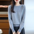 thumbnail image 1 of YueHuiYing Women's Fashion Casual Solid Color Semi-turtle Neck Loose Winter Knitted Sweater Pullover Top, 1 of 6