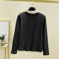 thumbnail image 1 of YueHuiYing Women's Fashion Solid Color Long Sleeve Stand-up Collar Blouses Leisure Base Layer Tops, 1 of 6