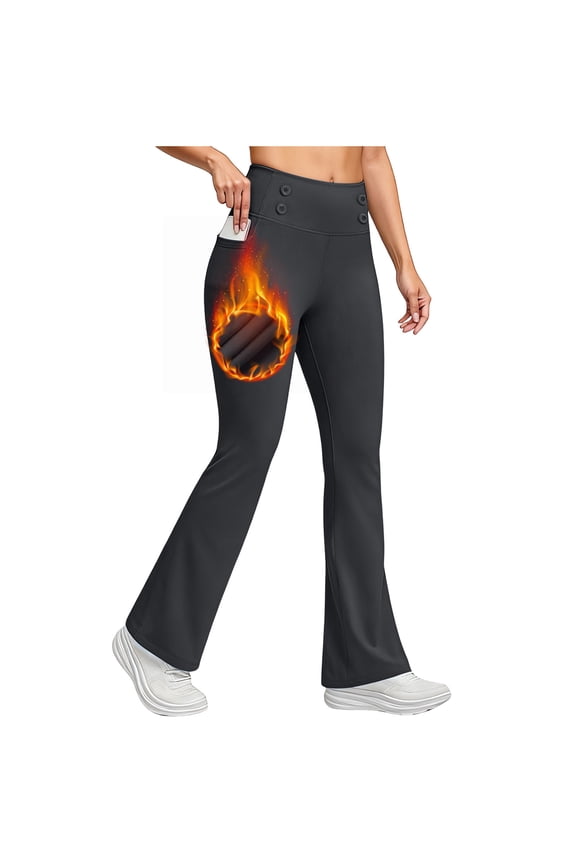 Women's Flare Leggings with Pockets High Waisted Butt Lifting No Front Seam Tummy Control Bootcut Yoga Pants for Women