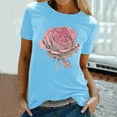 thumbnail image 1 of YueHuiYing Women's Floral Graphic Tees Short Sleeve Casual T-Shirts Boho Style Cute Summer Loose Fit Tops, 1 of 5