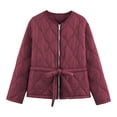 thumbnail image 1 of YueHuiYing Women's Floral Printed Quilted Jacket Long Sleeve Lightweight Jacket Fall Winter Casual Outerwear, 1 of 6