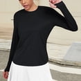 thumbnail image 1 of YueHuiYing Women's Long Sleeve Crew Neck Tunic Tops Casual Loose Fit Pullover Sweatshirts Curved Shirts, 1 of 6