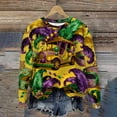 thumbnail image 1 of YueHuiYing Women's Loose-Fit Colorful Floral All-Over Print Crew Neck Long Sleeve Carnival Retro Style Comfortable Top, 1 of 6