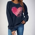 thumbnail image 1 of YueHuiYing Women's Oversized Hoodless Sweatshirt with Heart-Shaped Letter Print Crew Neck Long Sleeve Spring/Summer Valentine's Day Fashion Comfort Top, 1 of 7