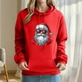 thumbnail image 1 of YueHuiYing Women's Printed Sleeves Long Sleeved Top Hooded Santa Claus Cartoon Pattern Sweatshirt, 1 of 6