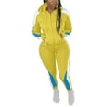 thumbnail image 1 of YueHuiYing Women's Pullover Jumpsuit Zipper Jacket Windbreaker Elastic Waistband Pants One Piece Outfits Tracksuit Set, 1 of 9