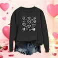 thumbnail image 1 of YueHuiYing Women's Round Neck Valentine's Day Heart-Shaped Printed Long Sleeved Top Lover Day Sweatshirt, 1 of 5