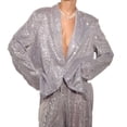 thumbnail image 1 of YueHuiYing Women's Sequin Jackets Open Front Blazer Jacket Casual Long Sleeve Sparkly Cardigan Coat, 1 of 5
